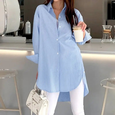 Bryarly® | Nadelstreifen-Bluse mit Knopfleiste für Damen