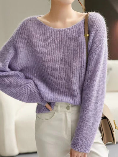 Maria - Transparenter Strickpullover aus Kaschmir mit Lockerer Passform für Frauen