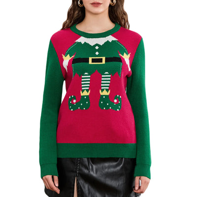 Araceli- Weihnachtspullover mit Beinprint - Stilvoller Weihnachts-Look