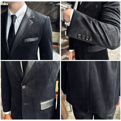 Oakl- Leder-Patchwork Colbert - Stilvoll und maskulin