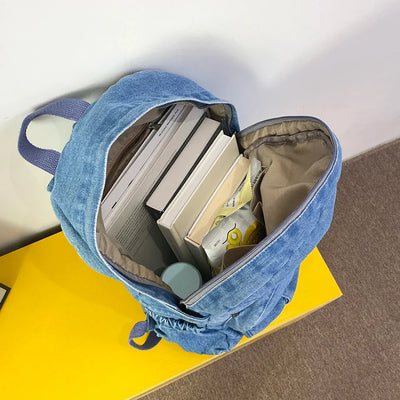Fudus - Vintage Jeansstoff Rucksack mit Großer Kapazität