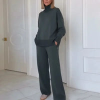 Hannah™ Premium-Sweatshirt-Set mit Rollkragen-Top in Grau