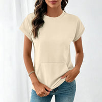 Elara™ T-Shirt Mit Leichtem Fall und Minimalistischem Design in Apricot