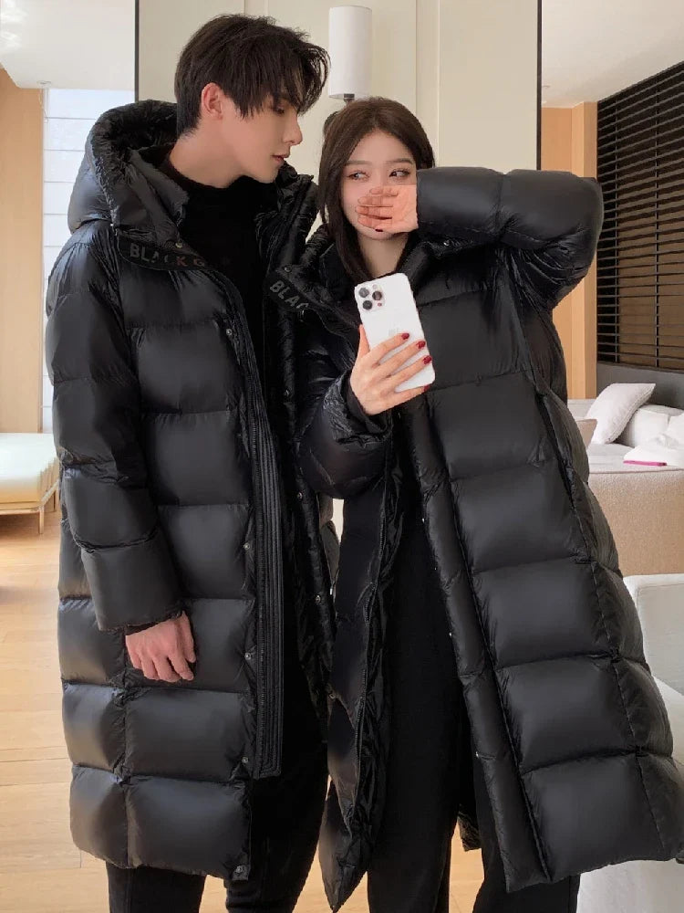 Bente - Lange Entendaunen-Winterjacke mit Kapuze für Männer und Frauen