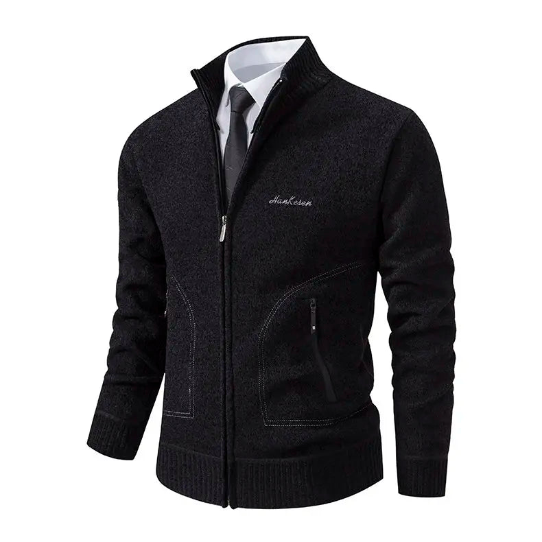 Machi- Herren Kaschmir-Zipper-Cardigan