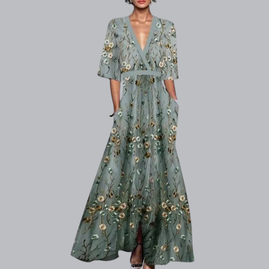 Kimberly™ | Elegantes Langes Blumenkleid