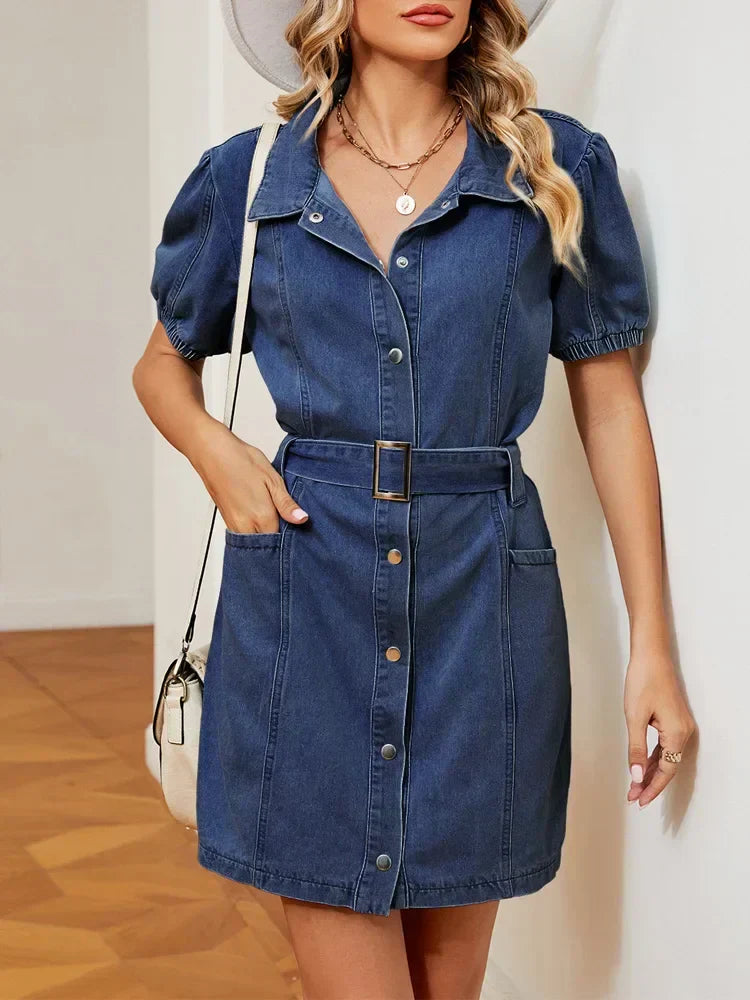 Lustoni | Jeanskleid mit Gürtel – Stilvoll und vielseitig