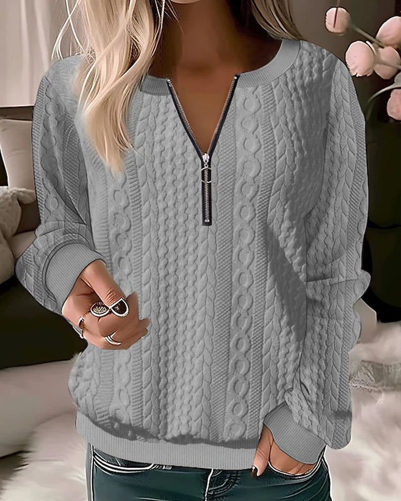 Eleganter Strickpullover mit Halbreissverschluss für Damen | Ideal für den Winter