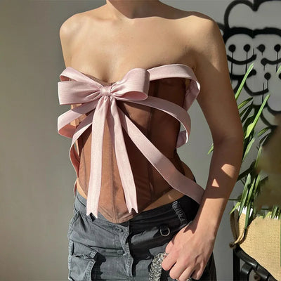 Isalella | Off-the-Shoulder Korsett mit Schleifen