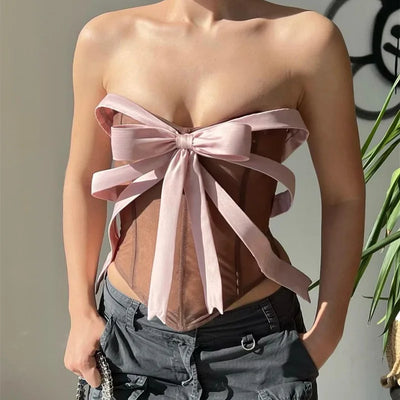 Isalella | Off-the-Shoulder Korsett mit Schleifen