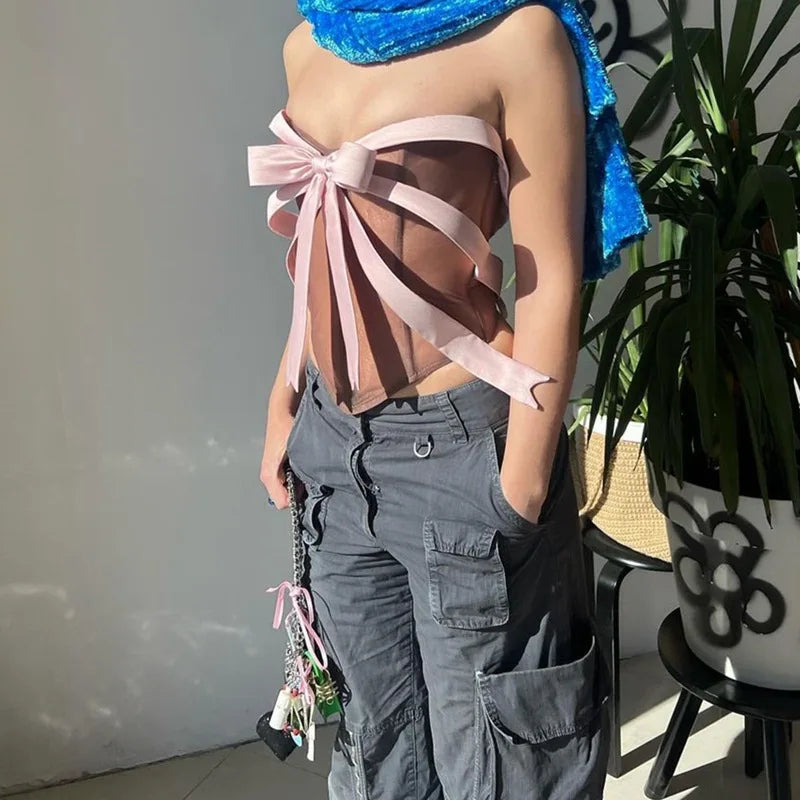 Isalella | Off-the-Shoulder Korsett mit Schleifen
