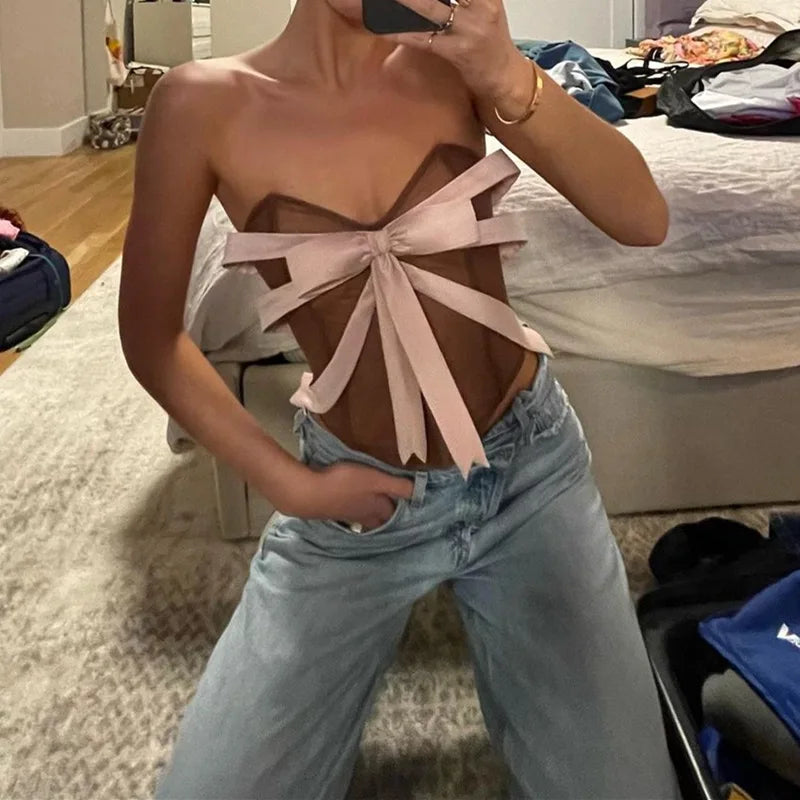 Isalella | Off-the-Shoulder Korsett mit Schleifen