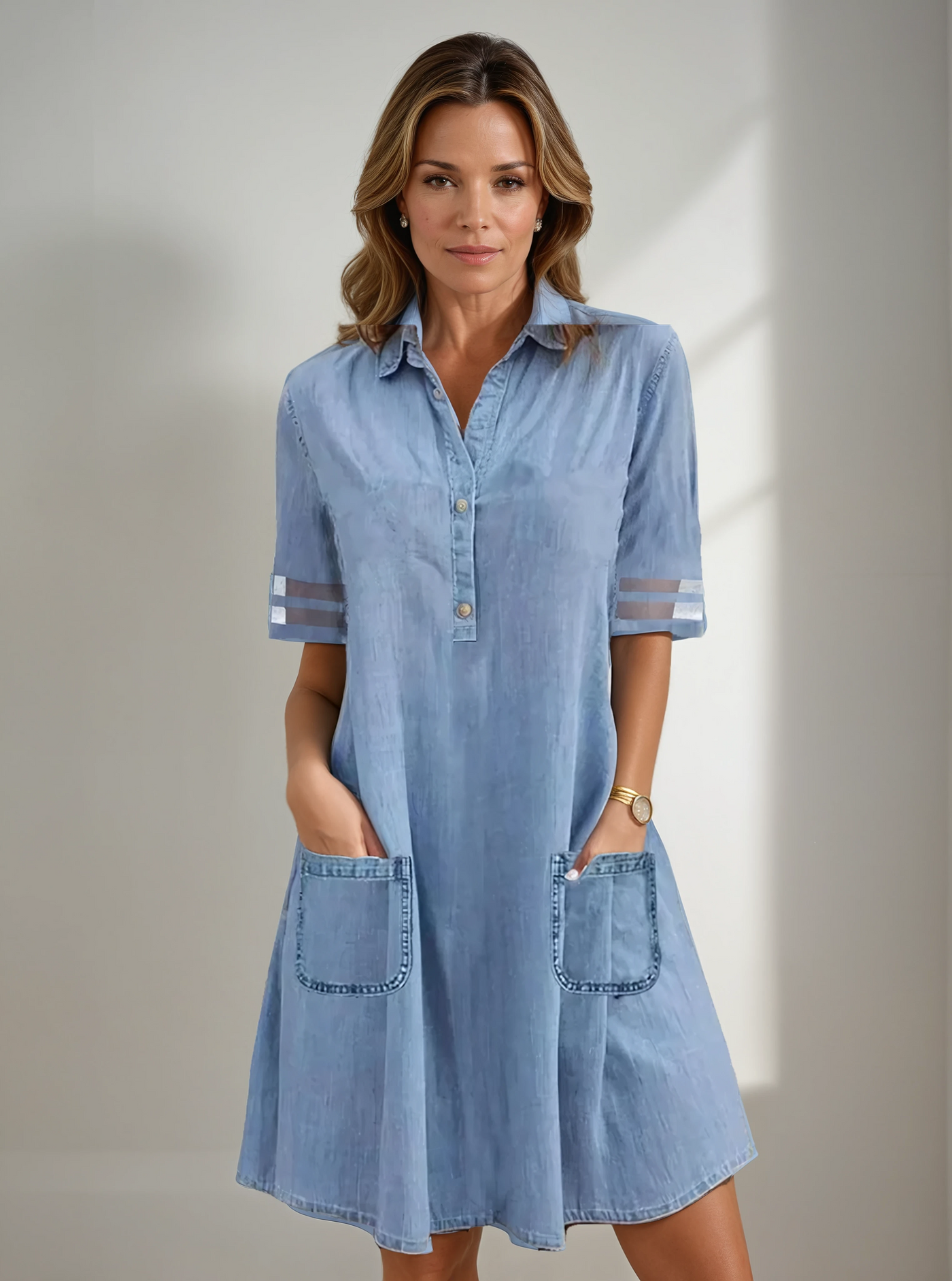 Jill™ | Denim-Minikleid mit Seitentaschen