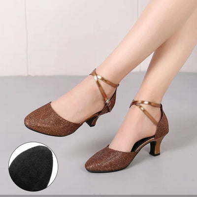 Fudus | Elegante Glitzer Schicke Absätze (3,5 cm) Sandalen für Damen