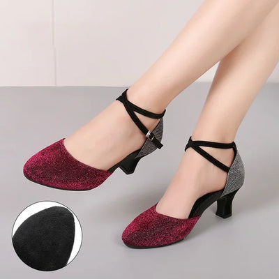 Fudus | Elegante Glitzer Schicke Absätze (3,5 cm) Sandalen für Damen