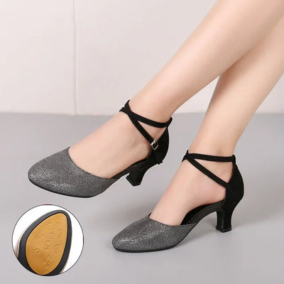 Fudus | Elegante Glitzer Schicke Absätze (3,5 cm) Sandalen für Damen