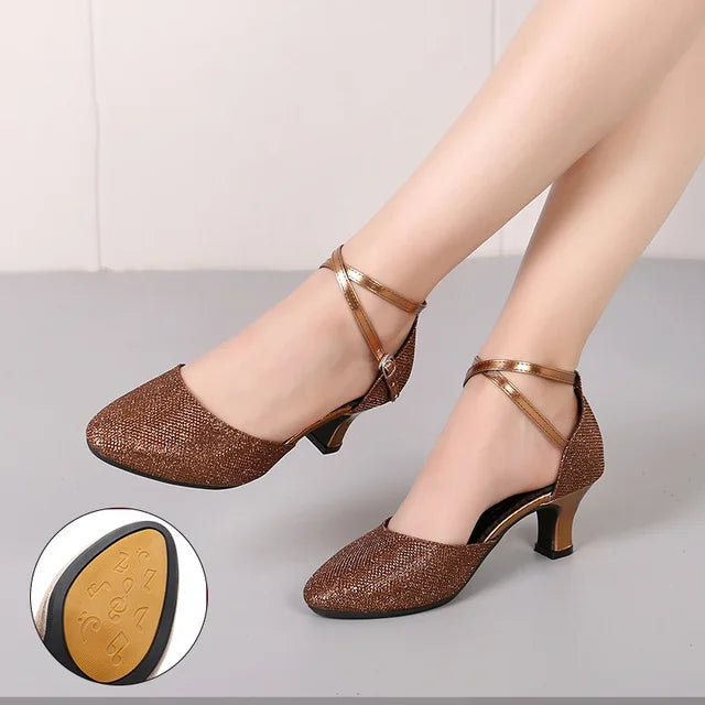 Fudus | Elegante Glitzer Schicke Absätze (3,5 cm) Sandalen für Damen