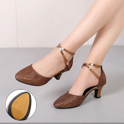 Fudus | Elegante Glitzer Schicke Absätze (3,5 cm) Sandalen für Damen