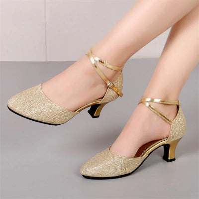 Fudus | Elegante Glitzer Schicke Absätze (3,5 cm) Sandalen für Damen