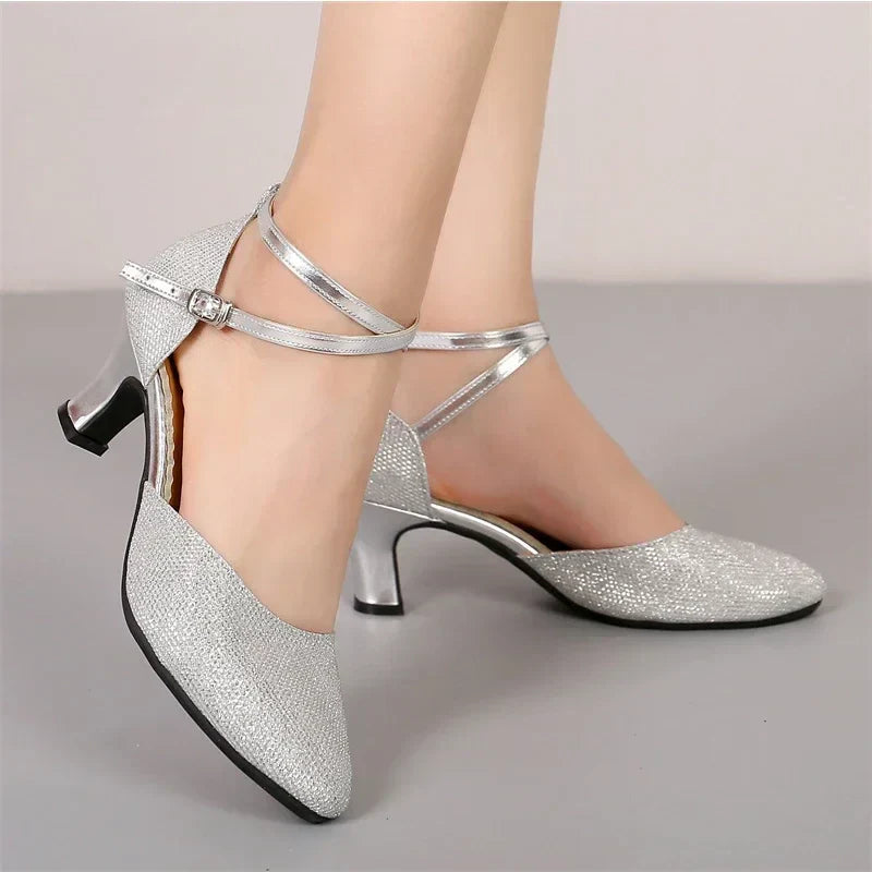 Fudus | Elegante Glitzer Schicke Absätze (3,5 cm) Sandalen für Damen