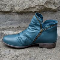 Ingrid | Bequeme Reißverschluss Stiefeletten in Blau