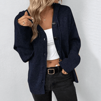 Sonja | Kuschelige Vielseitige Strickjacke in Dunkelblau
