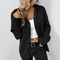 Sonja | Kuschelige Vielseitige Strickjacke in Schwarz