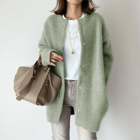 Wilma | Oversize Knopf Strickjacke in Grün