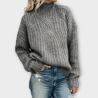 Svea | Kuscheliger Wandelbarer Strickpullover in Grau