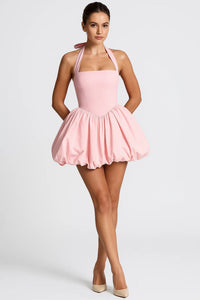 Fenja | Mini-Kleid mit Puffärmeln in Hellrosa