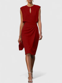 Elisa | Midikleid mit Korsage und Spitze in Rot