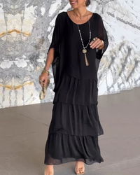 Lara | Elegantes fließendes Maxikleid in Schwarz