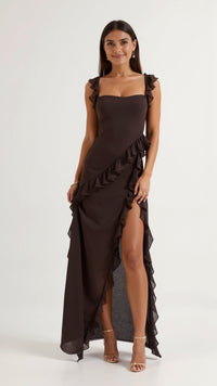 Selin | Elegantes Abend-Maxikleid in Braun