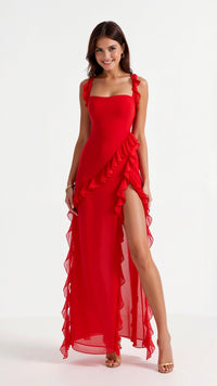 Selin | Elegantes Abend-Maxikleid in Rot
