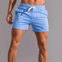 Leonel | Herren Jogger Shorts mit Kordelzug und Taschen in Blau