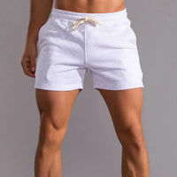 Leonel | Herren Jogger Shorts mit Kordelzug und Taschen in Weiß