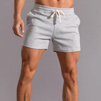 Leonel | Herren Jogger Shorts mit Kordelzug und Taschen in Hellgrau