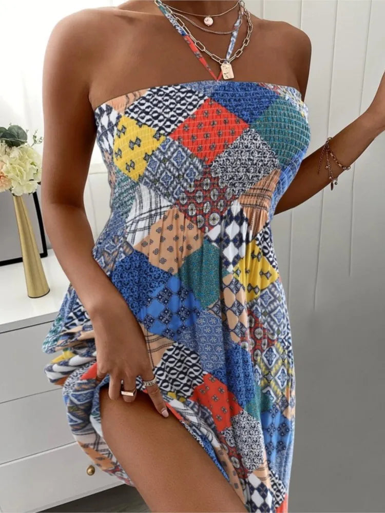 Fudus | Boho Florales Halterkleid