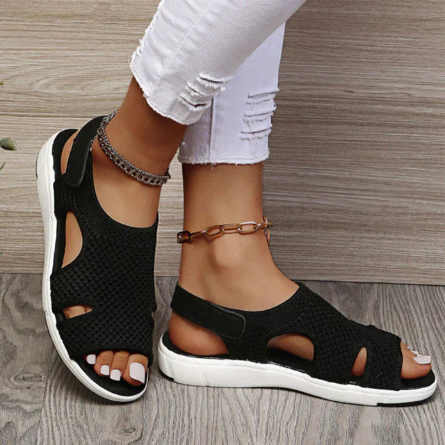 Damen Sommer Sandalen mit Fersenriemen und offenem Zehenbereich