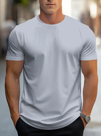 T-Shirt Basic Herren Rundhals Kurzarm in Grau