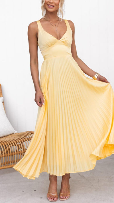 Aurélie™ – Luftiges Plissiertes Kleid für sonnige Anlässe
