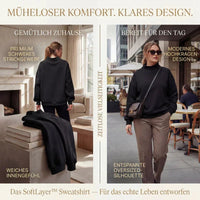 SoftLayer - Sweatshirt aus Hochwertigem, Dickem Strick mit Modernem Stehkragen! in Schwarz