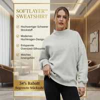 SoftLayer - Sweatshirt aus Hochwertigem, Dickem Strick mit Modernem Stehkragen! in Hellgrau