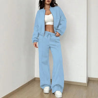 Naomi™ Premium-Sweatshirt-Set mit Zip-Jacke in Himmelblau