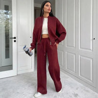 Naomi™ Premium-Sweatshirt-Set mit Zip-Jacke in Bordeaux