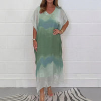 Doha™ Voile-Kleid-Set mit Schleier-Effekt und Kimonoärmeln in Grün