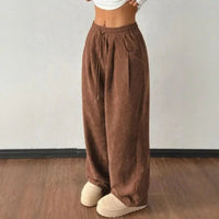 Sara™ Weite Hose aus Premium-Strick mit Struktur in Braun