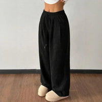 Sara™ Weite Hose aus Premium-Strick mit Struktur in Schwarz