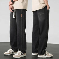 Toronto™ Jeans mit Kordelzugbund und Relaxed Fit in Schwarz