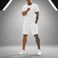 Bryan™ Basic-T-Shirt- und Shorts-Set mit Seitentaschen in Weiß